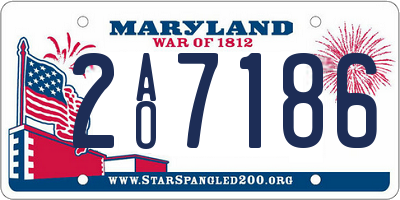 MD license plate 2AO7186