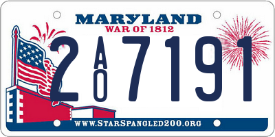 MD license plate 2AO7191
