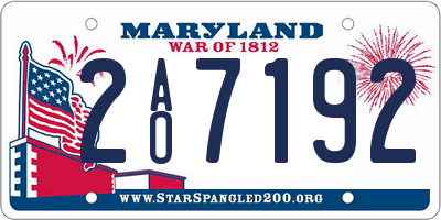 MD license plate 2AO7192