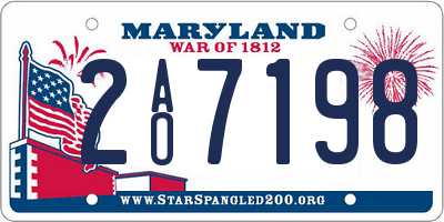 MD license plate 2AO7198
