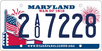 MD license plate 2AO7228