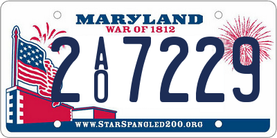 MD license plate 2AO7229