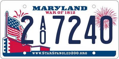 MD license plate 2AO7240