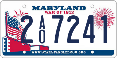 MD license plate 2AO7241