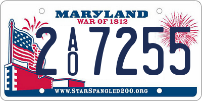 MD license plate 2AO7255