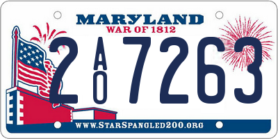 MD license plate 2AO7263