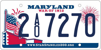 MD license plate 2AO7270