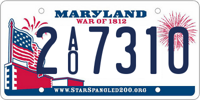 MD license plate 2AO7310