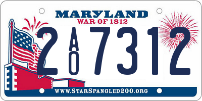 MD license plate 2AO7312
