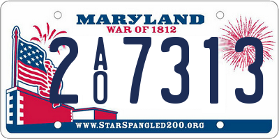 MD license plate 2AO7313