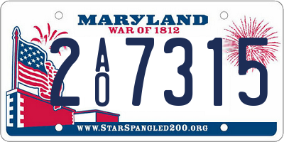 MD license plate 2AO7315