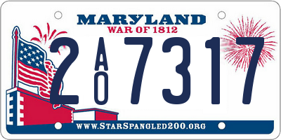 MD license plate 2AO7317