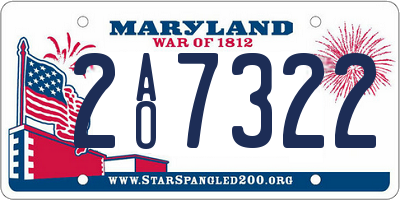 MD license plate 2AO7322