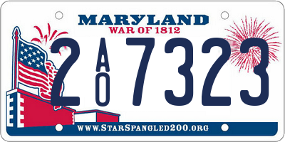MD license plate 2AO7323