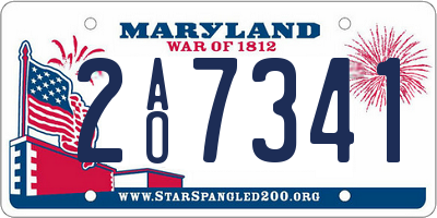 MD license plate 2AO7341
