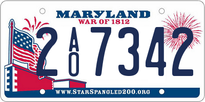 MD license plate 2AO7342