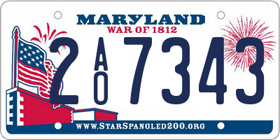 MD license plate 2AO7343