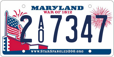 MD license plate 2AO7347