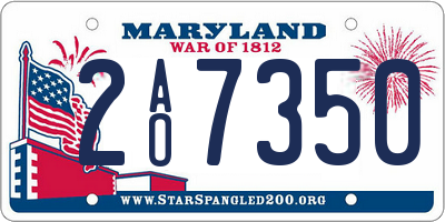 MD license plate 2AO7350