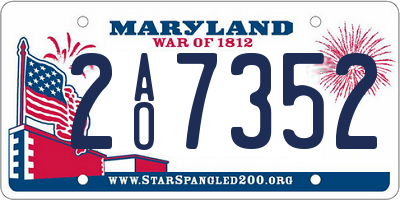 MD license plate 2AO7352