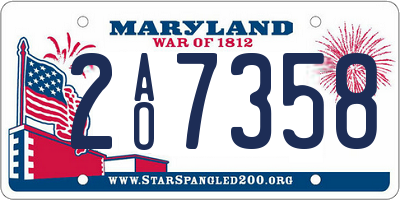MD license plate 2AO7358