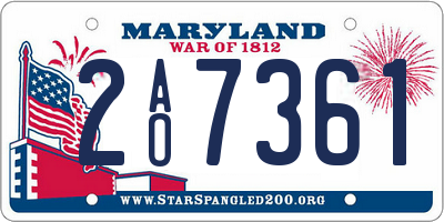 MD license plate 2AO7361