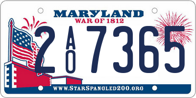 MD license plate 2AO7365