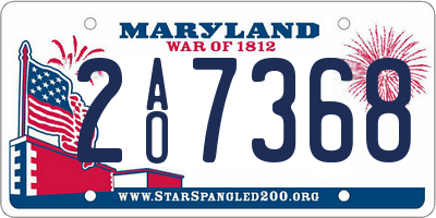 MD license plate 2AO7368