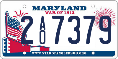 MD license plate 2AO7379