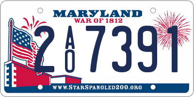 MD license plate 2AO7391