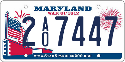 MD license plate 2AO7447