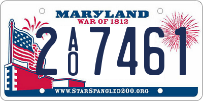 MD license plate 2AO7461