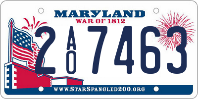 MD license plate 2AO7463