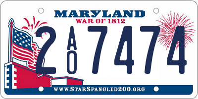 MD license plate 2AO7474