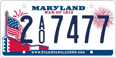 MD license plate 2AO7477