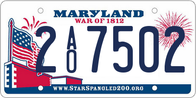 MD license plate 2AO7502