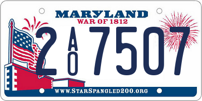MD license plate 2AO7507
