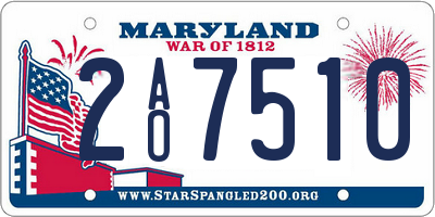 MD license plate 2AO7510