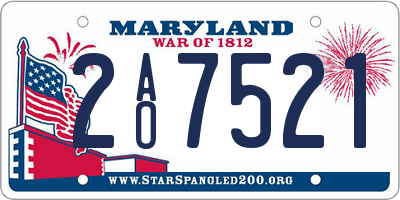 MD license plate 2AO7521