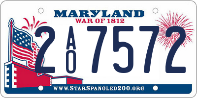 MD license plate 2AO7572