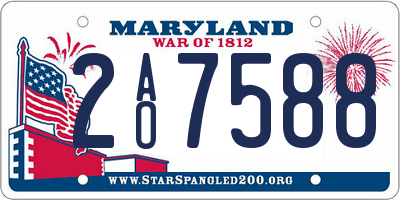 MD license plate 2AO7588