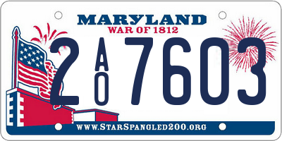 MD license plate 2AO7603
