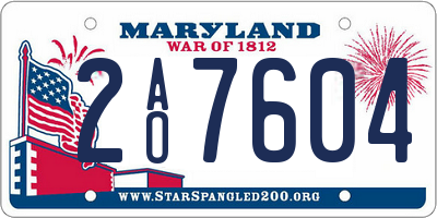 MD license plate 2AO7604