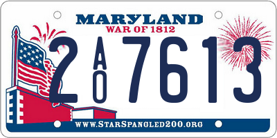 MD license plate 2AO7613