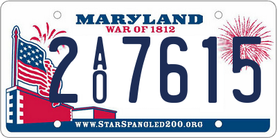 MD license plate 2AO7615