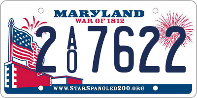 MD license plate 2AO7622