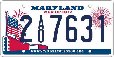 MD license plate 2AO7631