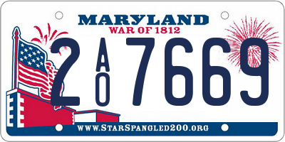 MD license plate 2AO7669