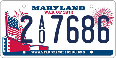 MD license plate 2AO7686