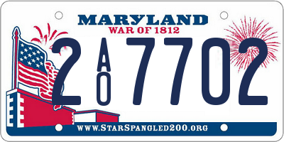 MD license plate 2AO7702